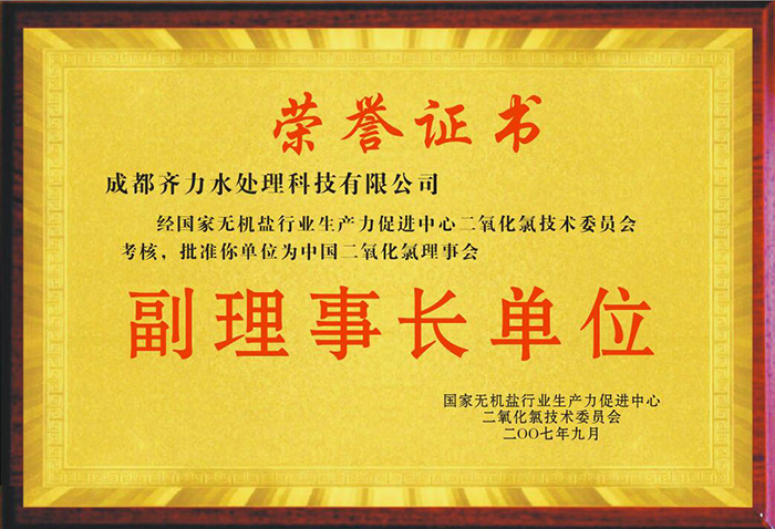 齐力科技副理事单位证书